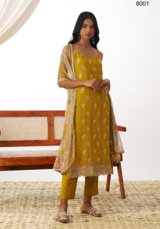 Picture of Organza Dark Golden Rod Readymade Salwar Kameez