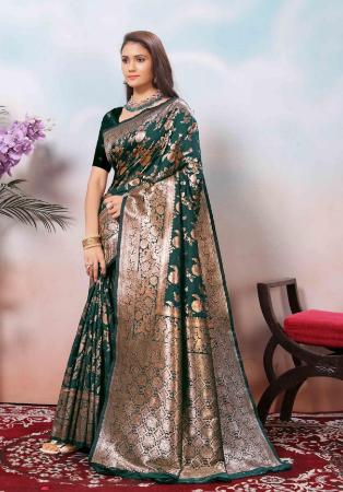 Picture of Lovely Silk Sea Green Saree