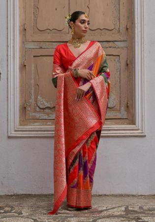 Picture of Graceful Silk Fire Brick Saree