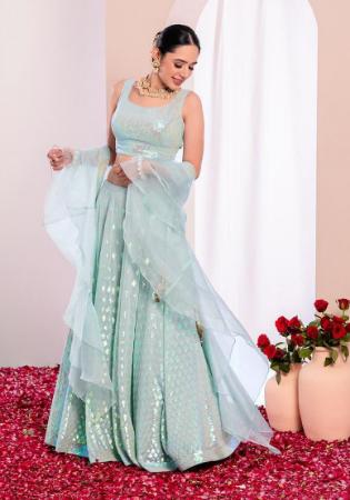 Picture of Amazing Georgette Light Steel Blue Lehenga Choli