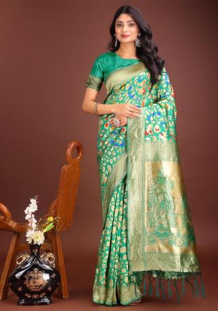 Picture of Beauteous Silk Dark Khaki Saree