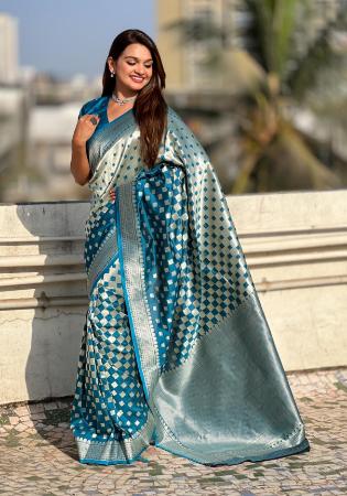 Picture of Charming Silk Midnight Blue Saree