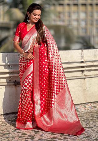 Picture of Well Formed Silk Dark Red Saree