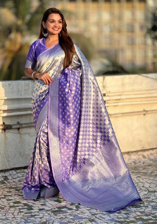 Picture of Amazing Silk Dark Slate Blue Saree