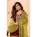 Picture of Good Looking Silk Maroon Straight Cut Salwar Kameez