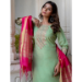 Picture of Exquisite Silk Dark Sea Green Readymade Salwar Kameez