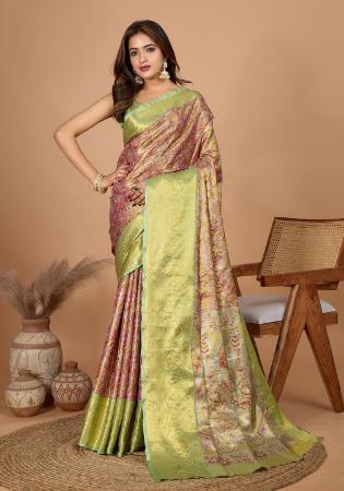 Picture of Delightful Silk Dark Khaki Saree
