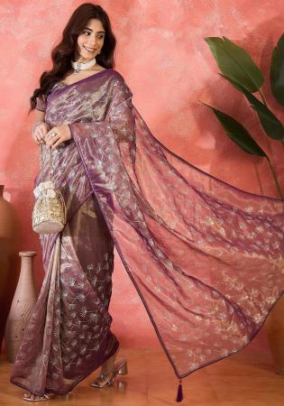 Picture of Shapely Net Violet Saree