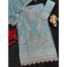 Picture of Organza Slate Grey Straight Cut Salwar Kameez