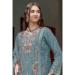 Picture of Organza Slate Grey Straight Cut Salwar Kameez