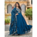 Picture of Splendid Silk Teal Party Wear Gown