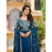 Picture of Splendid Silk Teal Party Wear Gown