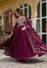 Picture of Comely Silk Maroon Party Wear Gown