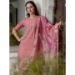 Picture of Enticing Silk Rosy Brown Readymade Salwar Kameez
