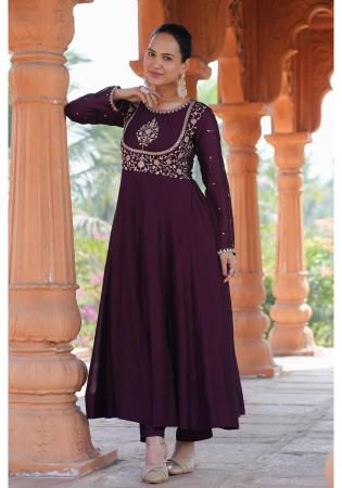 Picture of Shapely Silk Purple Readymade Salwar Kameez