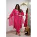 Picture of Exquisite Silk Fire Brick Readymade Salwar Kameez