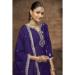 Picture of Chiffon Dark Slate Blue Straight Cut Salwar Kameez