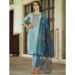 Picture of Marvelous Rayon Cadet Blue Readymade Salwar Kameez