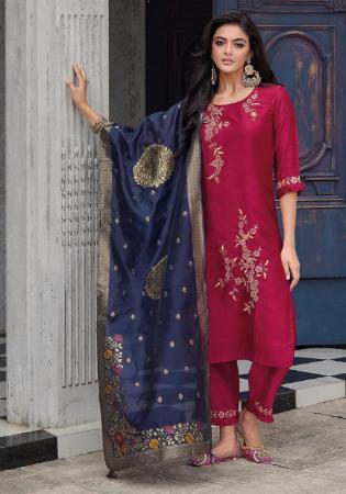 Picture of Resplendent Silk Dark Red Readymade Salwar Kameez