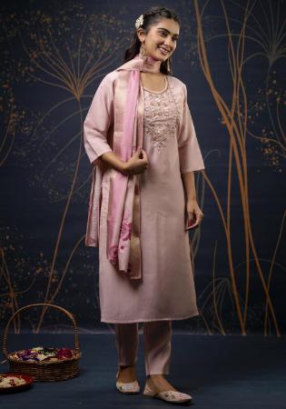 Picture of Alluring Silk Pink Readymade Salwar Kameez
