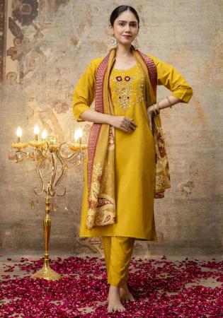 Picture of Enticing Silk Orange Readymade Salwar Kameez