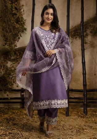 Picture of Sublime Silk Grey Readymade Salwar Kameez