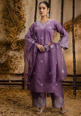 Picture of Beautiful Silk Brown Readymade Salwar Kameez