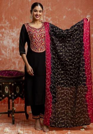 Picture of Enticing Silk Black Readymade Salwar Kameez