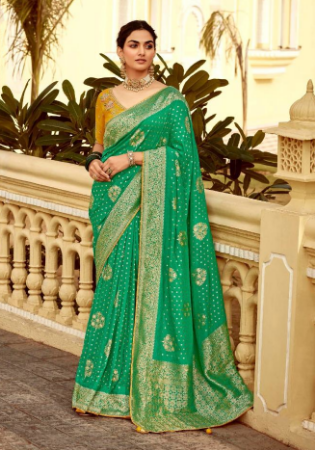 Picture of Graceful Silk Dark Khaki Saree