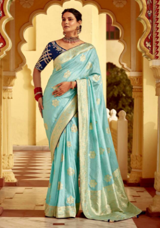 Picture of Wonderful Silk Light Steel Blue Saree