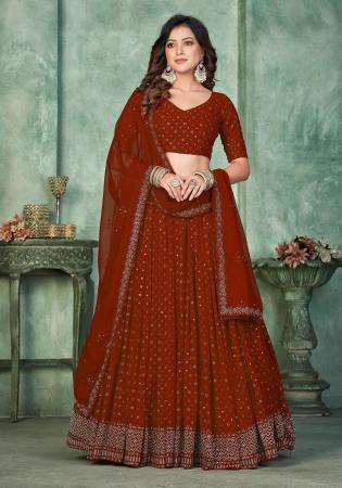 Picture of Ideal Georgette Maroon Lehenga Choli