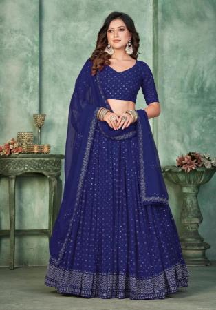 Picture of Comely Georgette Midnight Blue Lehenga Choli
