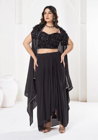 Picture of Classy Georgette Black Lehenga Choli