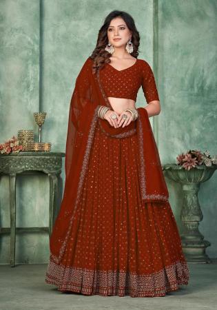 Picture of Alluring Georgette Maroon Lehenga Choli