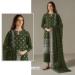 Picture of Georgette Dark Olive Green Straight Cut Salwar Kameez