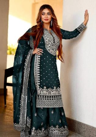 Picture of Georgette Dark Slate Grey Readymade Salwar Kameez