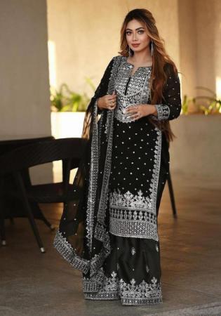 Picture of Gorgeous Georgette Black Readymade Salwar Kameez