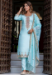 Picture of Delightful Silk Powder Blue Readymade Salwar Kameez