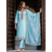 Picture of Delightful Silk Powder Blue Readymade Salwar Kameez