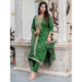 Picture of Silk Dark Olive Green Readymade Salwar Kameez