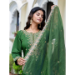 Picture of Silk Dark Olive Green Readymade Salwar Kameez