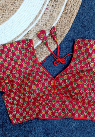 Picture of Statuesque Cotton Indian Red Designer Blouse