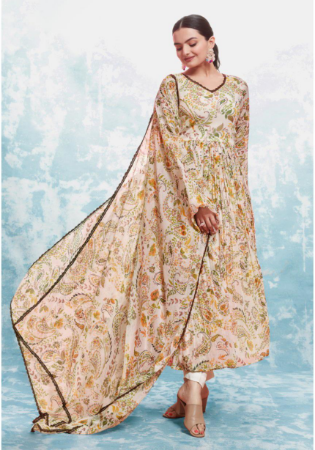 Picture of Chiffon & Crepe Rosy Brown Readymade Salwar Kameez