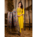 Picture of Beautiful Silk Dark Golden Rod Readymade Salwar Kameez