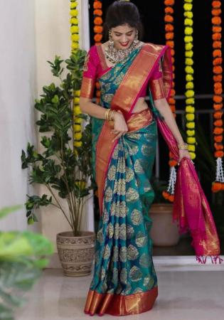 Picture of Fine Silk Midnight Blue Saree