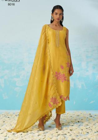 Picture of Pleasing Chiffon Golden Rod Readymade Salwar Kameez