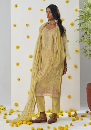 Picture of Alluring Chiffon Dark Khaki Readymade Salwar Kameez