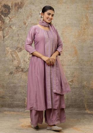 Picture of Fascinating Silk Rosy Brown Readymade Salwar Kameez