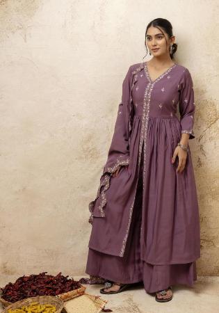 Picture of Enticing Silk Dim Gray Readymade Salwar Kameez