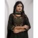Picture of Silk Dark Olive Green Readymade Salwar Kameez
